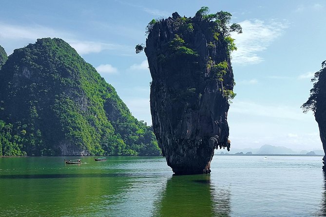 Phang Nga Sunset and James Bond Island - Wat Suwan Kuha Cave Temple: Golden Reclining Buddha and Monkey Moments
